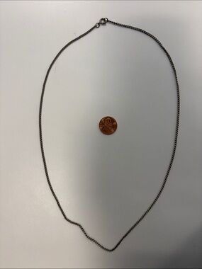 Simple Dark Silver Tone Chain Necklace